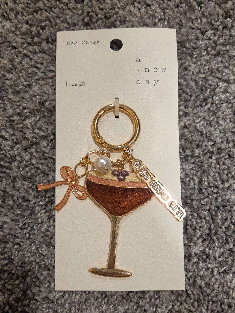 A New Day Espresso Era Bag Charm NWT